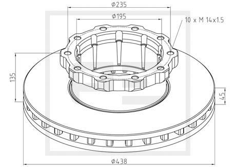 PE AUTOMOTIVE Piduriketas 016.284-00A